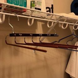 European Beechwood Scarf Hangers - Closet Organizer Jean Hangers - Scarf Holder Closet Space Saving Hangers - Pant Rack Leggings Hanger Space Saver