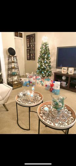 Silver And Turquoise Blue Christmas Ornaments And Decorations