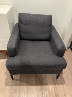 Arm Chair Gray Fabric