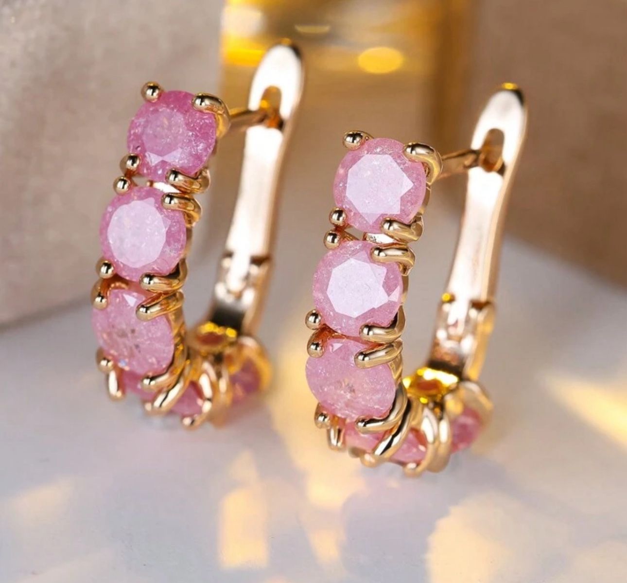 Elegant Glamour Cubic Zirconia Frost Flower Hoop Earrings