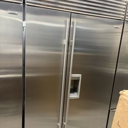 Sub Zero Stainless Steel Built In 48” Side By Side Fridge Ice And Water