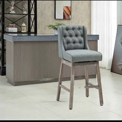 HOMCOM Bar Height Bar Stool, 180 Degree Swivel, Single Stool, Gray