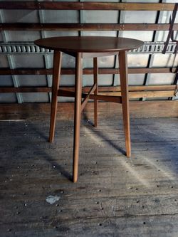 Streamdale Mid-Century Modern Round Bar Table - 42'', Natural Walnut