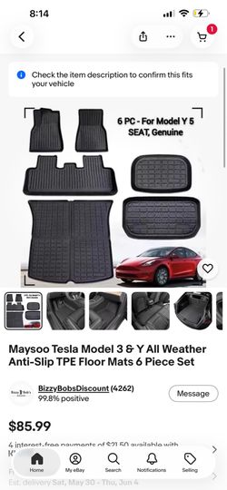 Tesla floor Mats Set