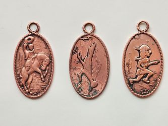 Vintage Bell Trading Post Solid Copper Keychains Albuquerque New Mexico Lot of 3