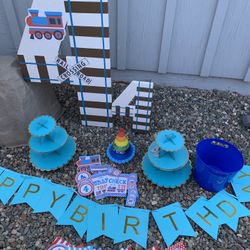 Birthday Decorations - 4 Year Birthday Train Transportation Party