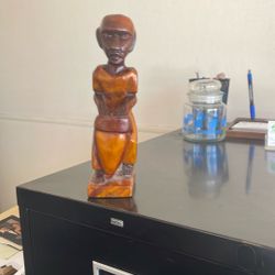 Wooden Drummer Carved Figure