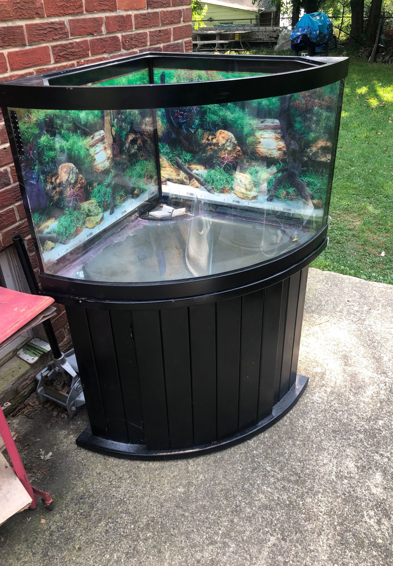 Built Fish tank , brings everything (No filter) .