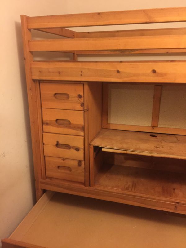 Bunk Bed Trundle Drawer Towers Storage And Desk Combination In Bunk Bed Trundle Drawer Towers Storage And Desk Combination In Good Condition For Media Pa Offerup
