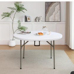 White Folding Table 48 in