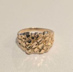 ✨ 10K Yellow Gold Nugget Ring – Size 6.5 ✨