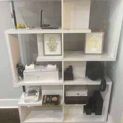 white modern bookshelf 