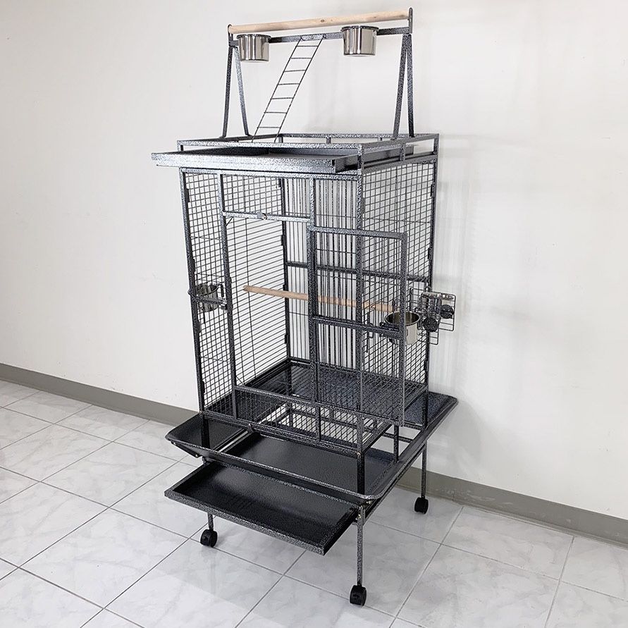(New) $155 Large Bird Cage 68” Tall with Rolling Stand for Parakeets, Parrot, Cockatiel, Chinchilla, Cockatoo