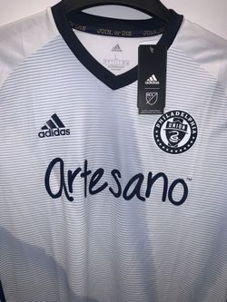 Philadelphia Union MLS Adidas Authentic Jersey Large White NWT