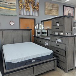 Modern Bedroom Sets , Same Day Delivery 🚚, Gray Wood 🤩
