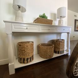 White Console/ Entry Table 65”