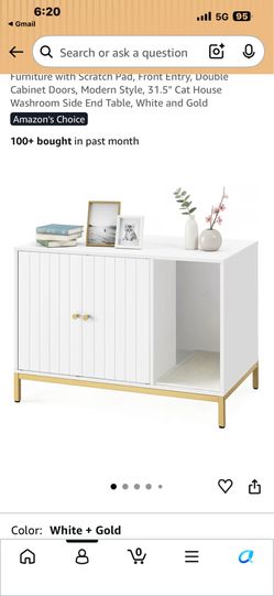 Feandrea Litter Box Enclosure,...