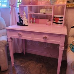 Desk Pink Solid Wood