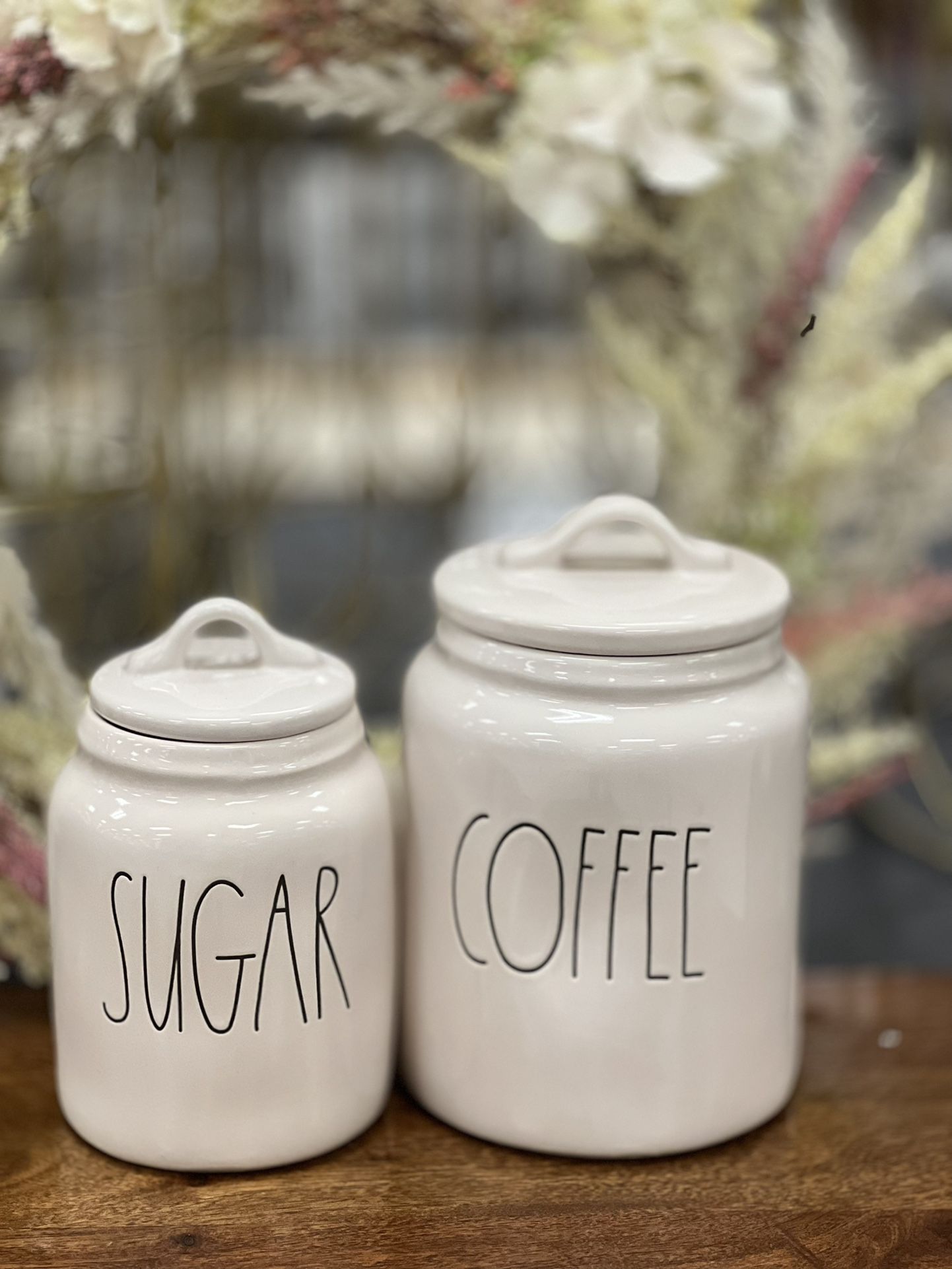2 rae dunn canisters