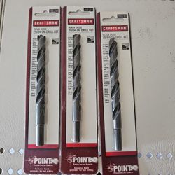 3 Craftsman BLACK OXIDE 29/64" DRILL BITS ALL 3