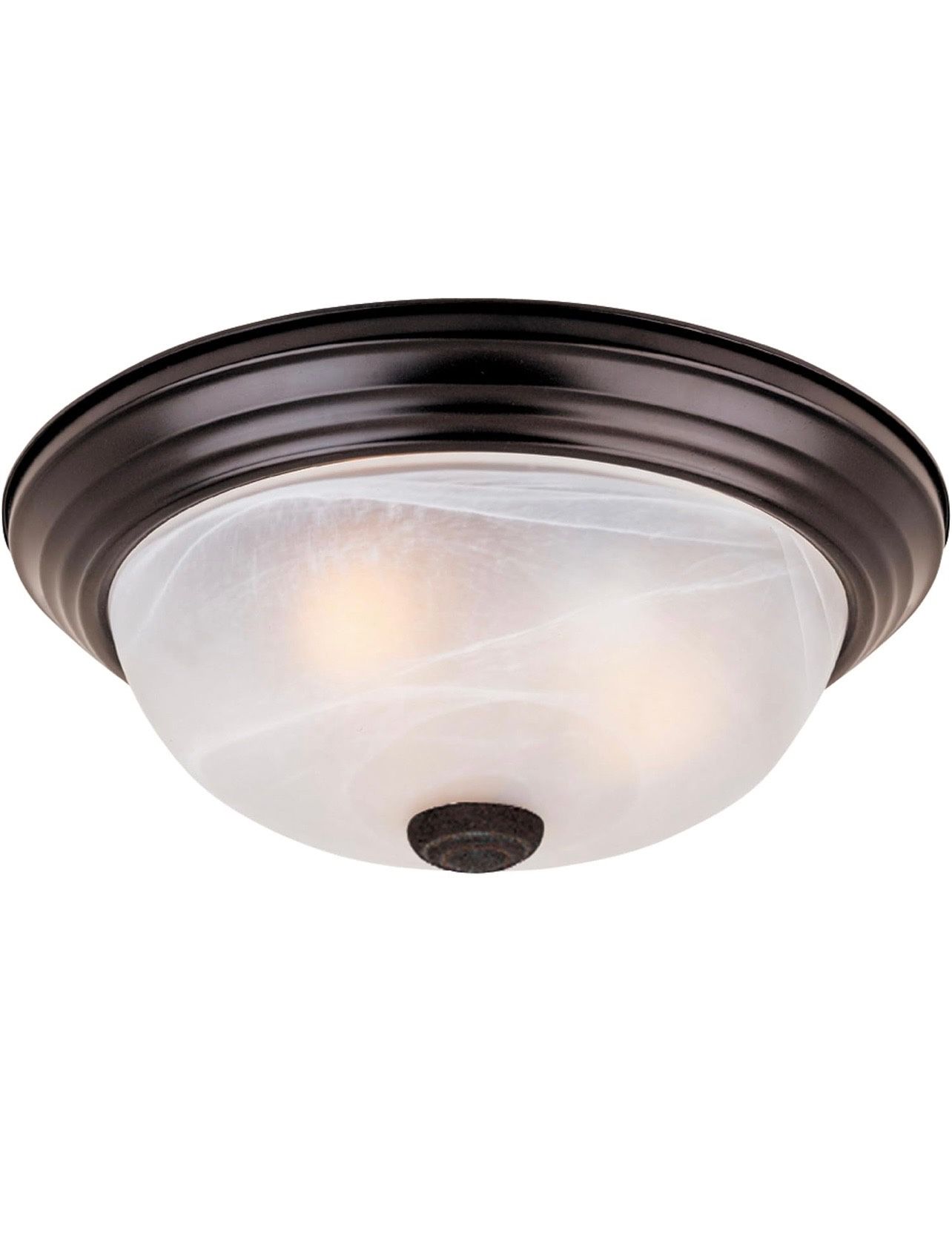 DESIGNERS FOUNTAIN 3-Light Flush Mount Ceiling Light, 15 Inch Lighting Fixture for Kitchen, Bedroom, Bathroom, and Hallway, White Alabaster Glass, Oil