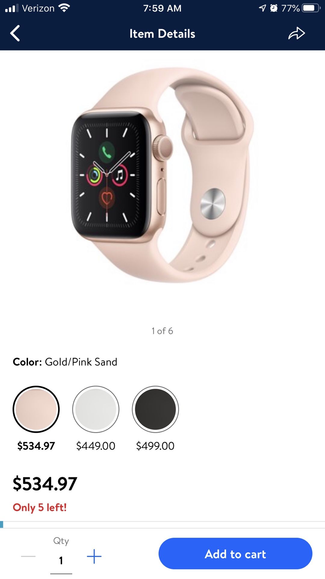 iWatch 5 Series 5 40mm Gold-Pink Sand Sport Band(New Sealed in box)- PRICE IS PER WATCH- FIRM PRICE