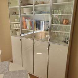 Shelving Wall Unit With Glass Doors