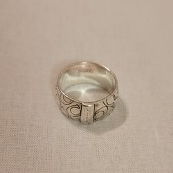 Silver COACH ring