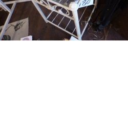 white wrought iron table