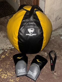 Prolast XL Double-End Heavy Bag + Everlast Gloves & Strap – Boxing Training Set