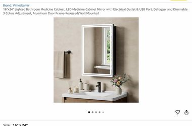16x24 Mirror Medicine Cabinet with Dimmable Lights