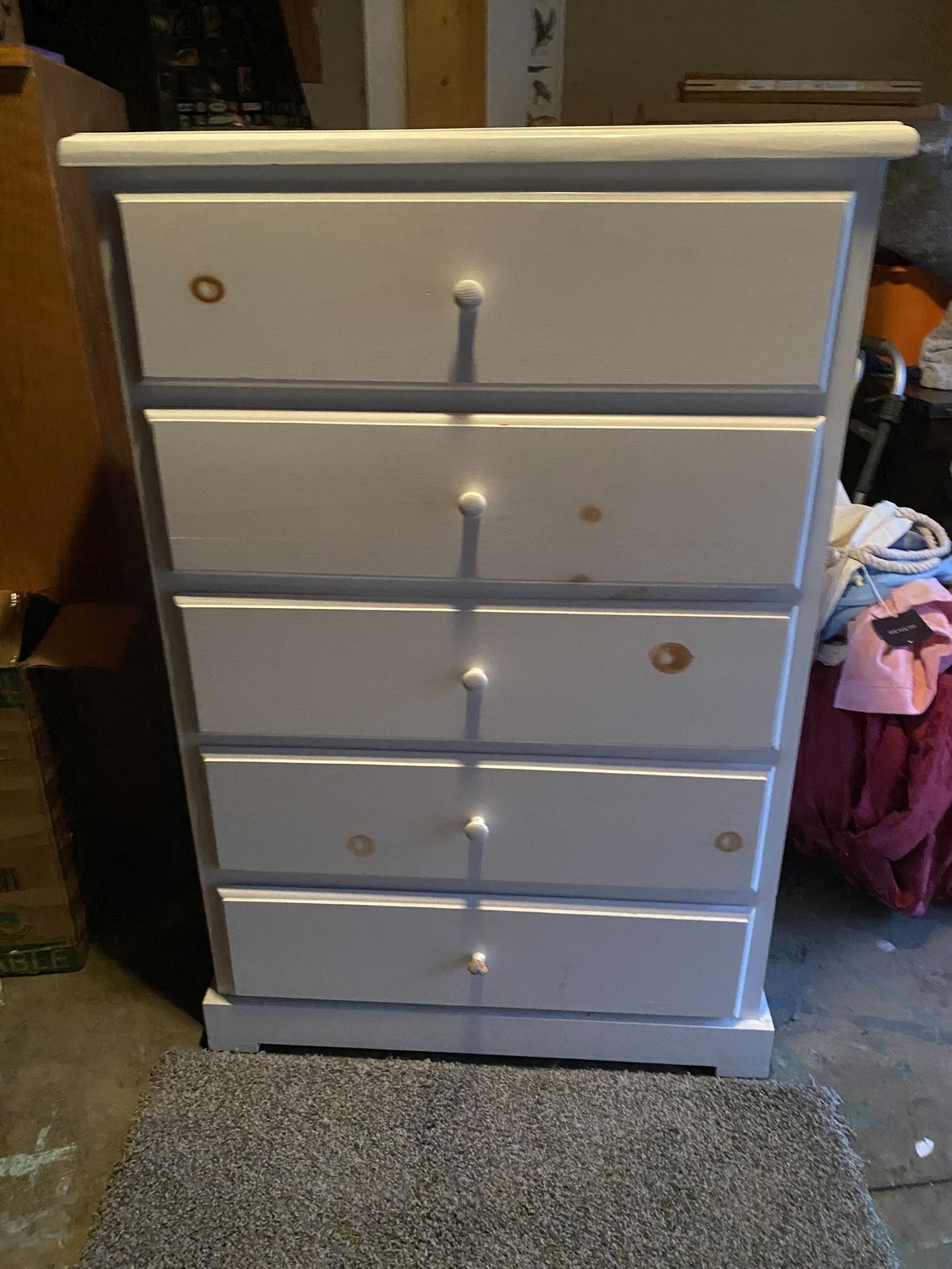 Solid Wood 5 Drawer Dresser