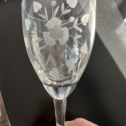 36 Etched Crystal Glasses