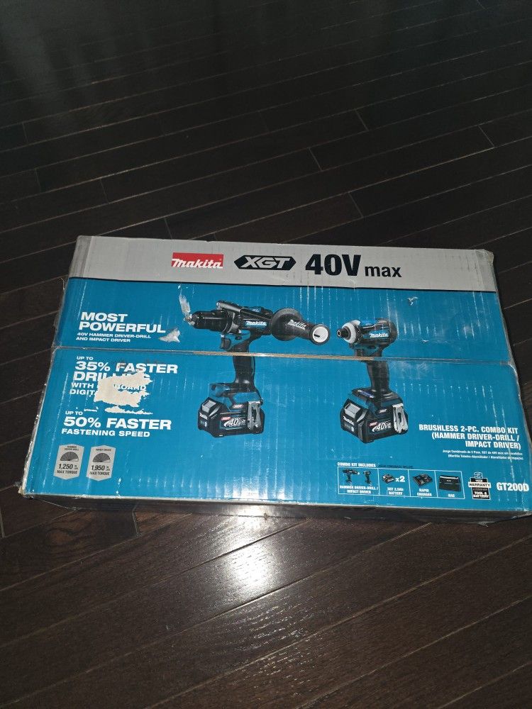 Makita
40V Max XGT Brushless Cordless 2-Pc. Combo Kit (Hammer Driver-Drill/Impact Driver) 2.5Ah