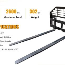 New Skid Steer And Tractor Forks (Forklift) Attachment