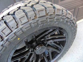 4 New 22X10 Gloss Black TIS Rims & LT 35 12.50 22 Kenda R/T 12ply Tires 8X170 & 8X6.5  -19MM Offset