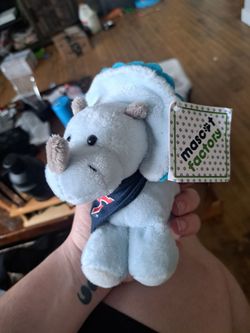 Mascot factory Cleveland guardians Triceratops plush blue.
