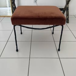 CB2 Velvet And Steel Stool