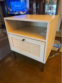 Rattan door nightstand