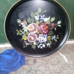  Antique Hand Painted Serving Tray