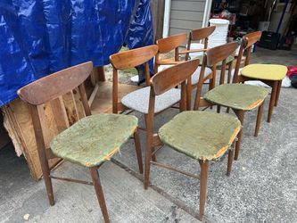 Mid-Century Modern Dining Chairs Set of 7