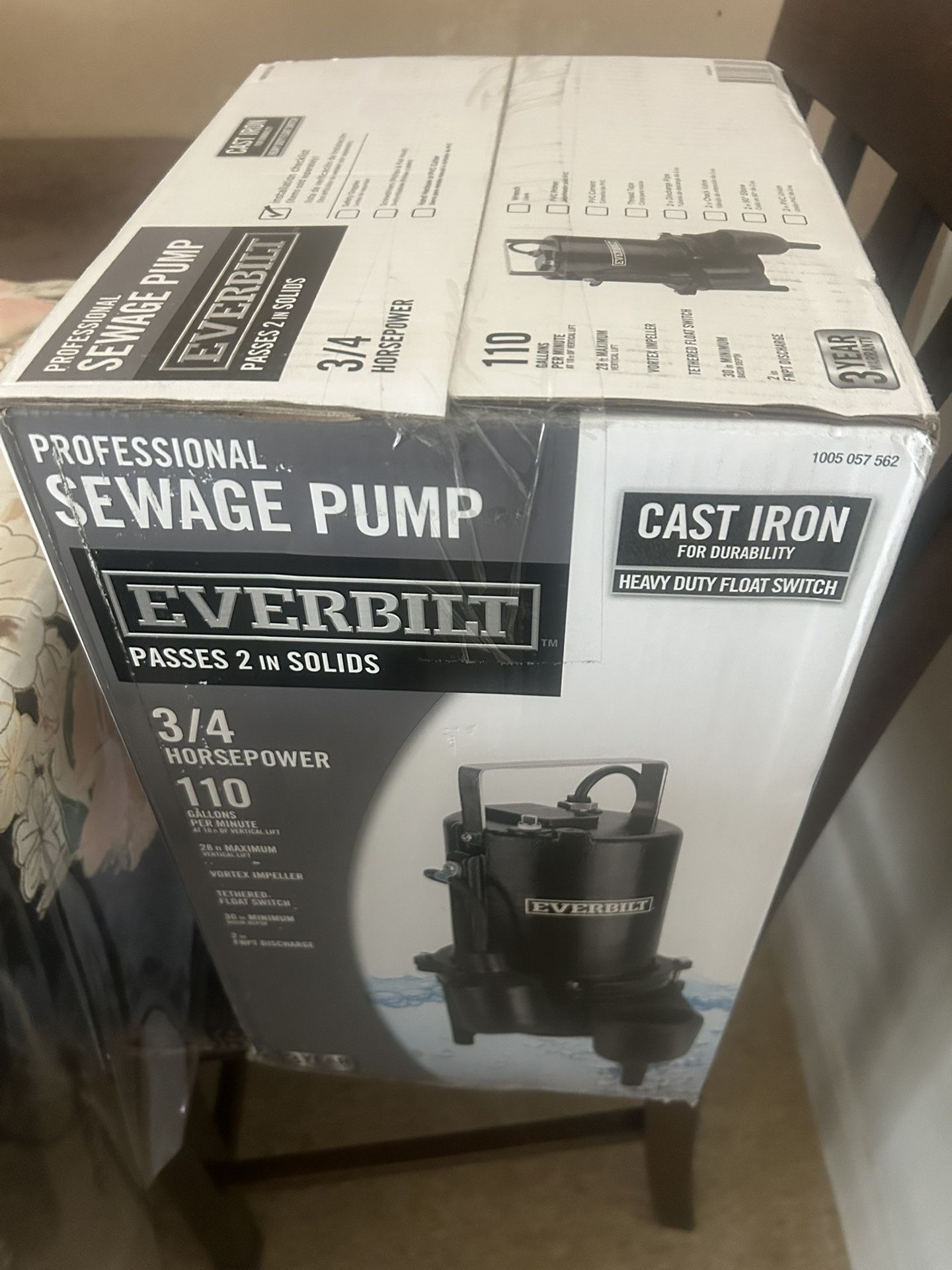 Everbilt Sewage Ejector Pump