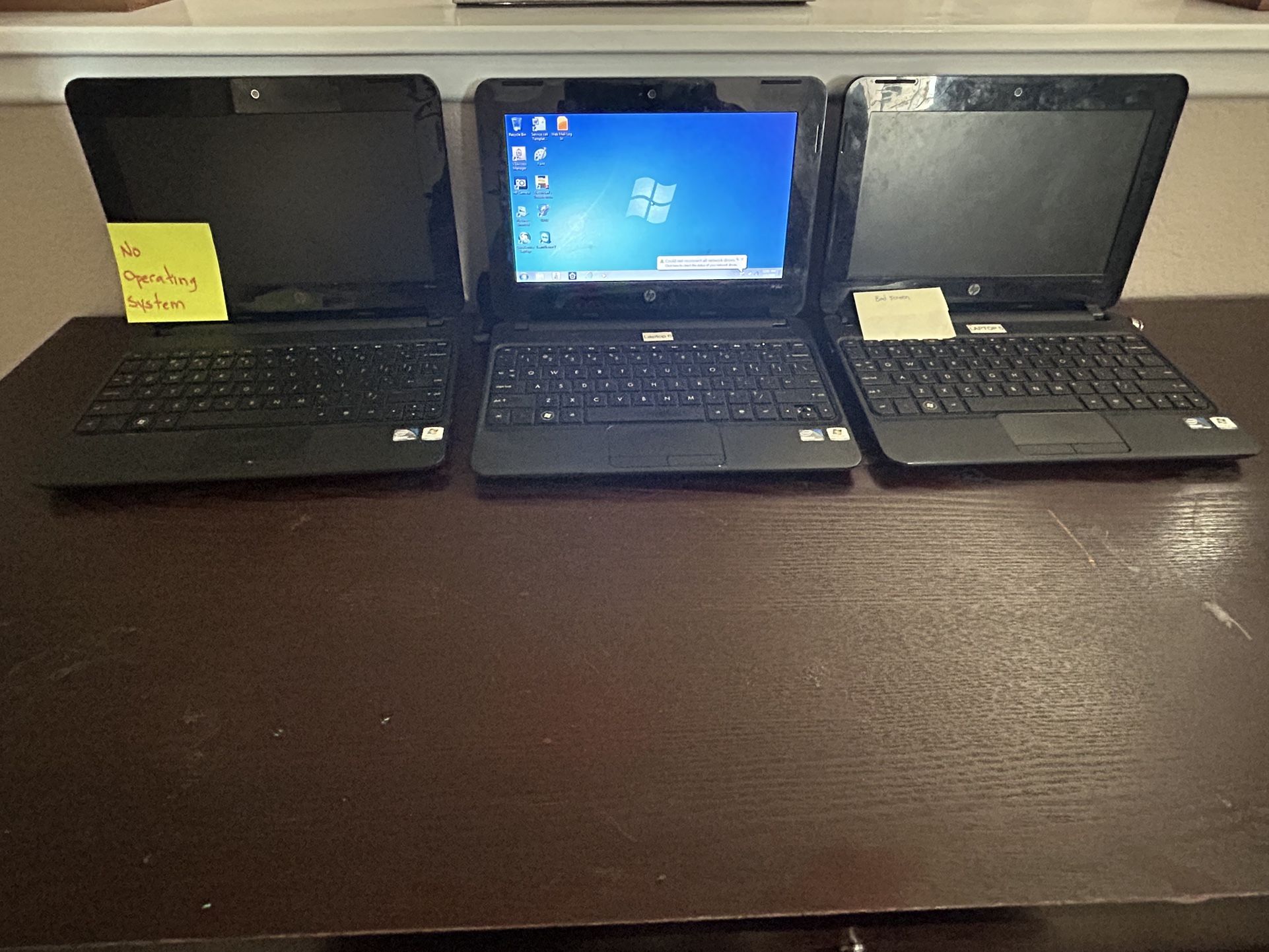 Lot Of 3 HP Mini Laptops- Need Batteries