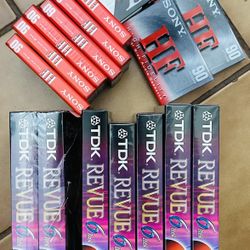 TDK Revue VhS Tapes & Sony HF Cassette Tapes