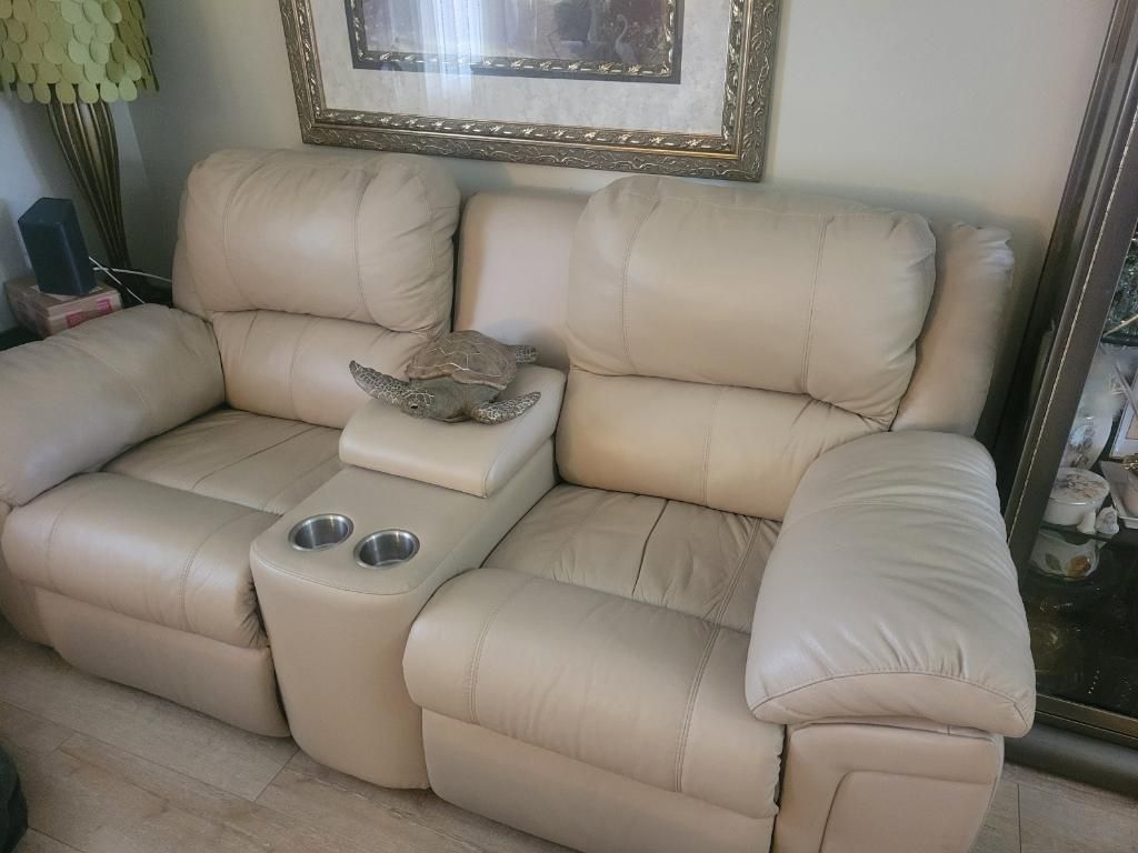 Like New Leather Electric Reclining Sofa 
