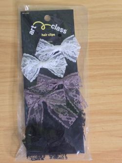 🎀 Art Class Lace Bow Hair Clips – 6 Pack 🎀