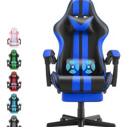 Q151 Racing Style PC Computer Chair,Computer Gaming Chair, E-Sports Chair,Ergonomic Office Chair with Height Adjustment,Retractable Footrest,Headrest 