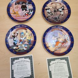 Mickey Mouse Bradford Exchange Limited Edition  Collector Plates Lot Of 4