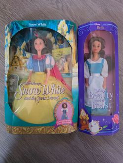 Snow White and Belle Barbie