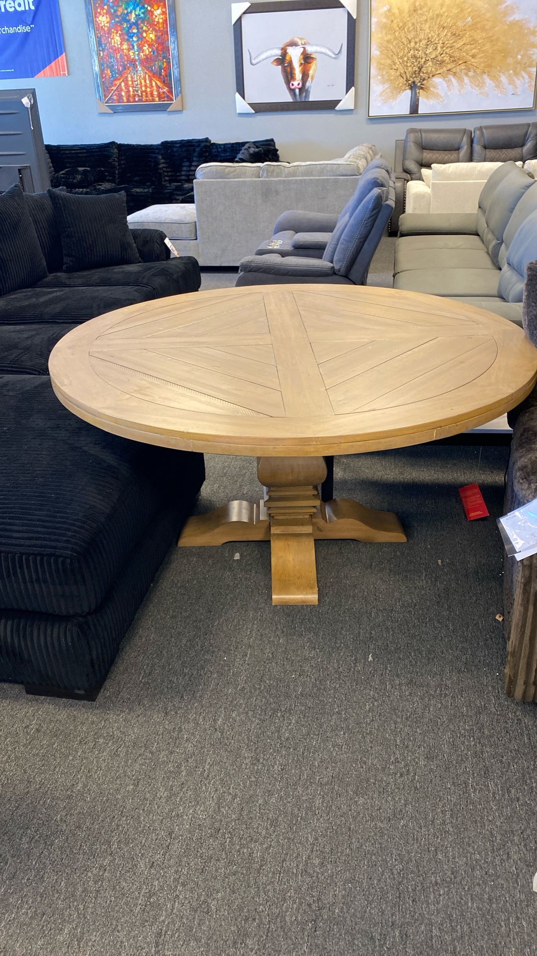 60” Round Table Farmhouse Floor Model A Few Defects Can Deliver Was $999 Now $250